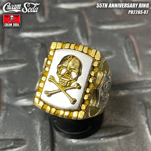 【15号】CREAM SODA　クリームソーダ 55TH ANNIVERSARY RING 　55周年記念リング　 PD22GS-07　メキシカンリング　ロックンロール