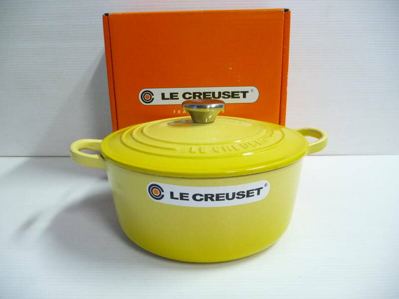 ■未使用　LE CREUSET ル・クルーゼ シグニチャー ココット ロンド 22cm ソレイユイエロー 調理器具 両手鍋■