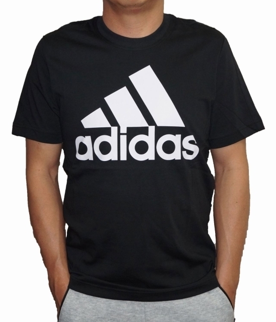 アディダス adidas 半袖 Tシャツ ビッグロゴ 黒 トレーニング CD0484 メンズ ブラック BLACK 男性用 フィットネス ラグラン L