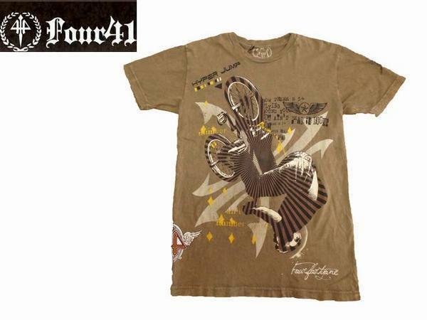 Four41 半袖Tシャツ 2931 フォーフォーティーワン/セレカジ/インポート/正規品/ブラック/エドハーディー　サイズL■f052629