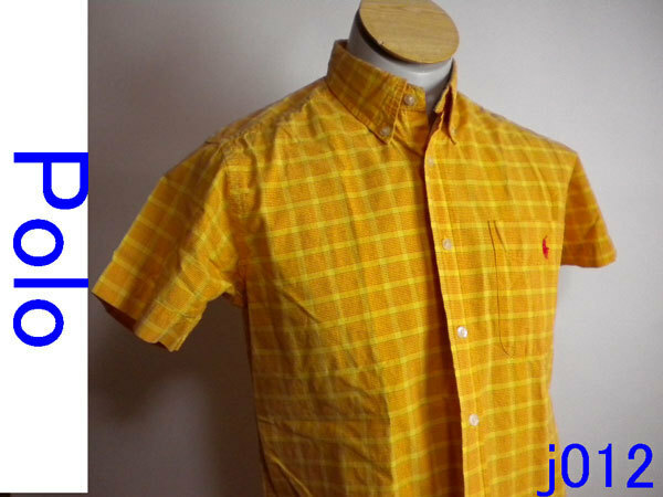 美品 ◆ ラルフローレン 半袖シャツ 黄色系 サイズ Ｓ ◆ j012