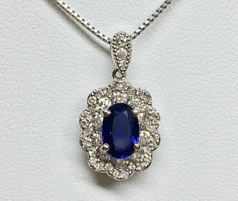 ◆新品 綺麗◆ 天然サファイア 1.30ct ダイヤモンド ネックレス 0.60ct Pt900/Pt850 中央宝石研究所 ソーティング付 Sapphire◆