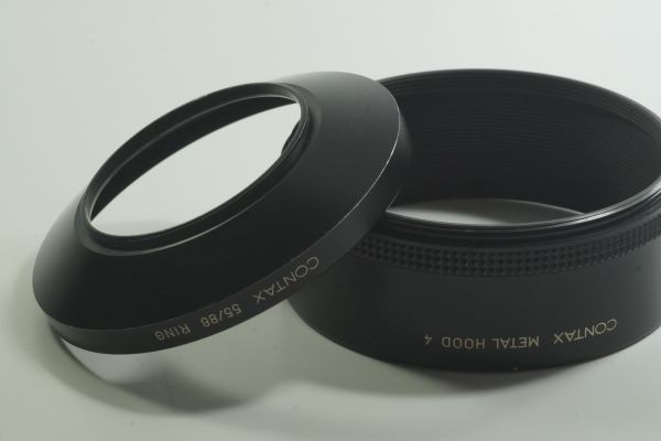 146『 美品』 CONTAX 55/86 RING コンタックス86mm CONTAX METAL HOOD 4　コンタックス フード