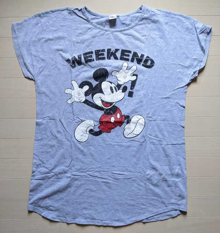 Disney ディズニー●ミッキーマウス ビッグシルエットＴシャツ M グレー