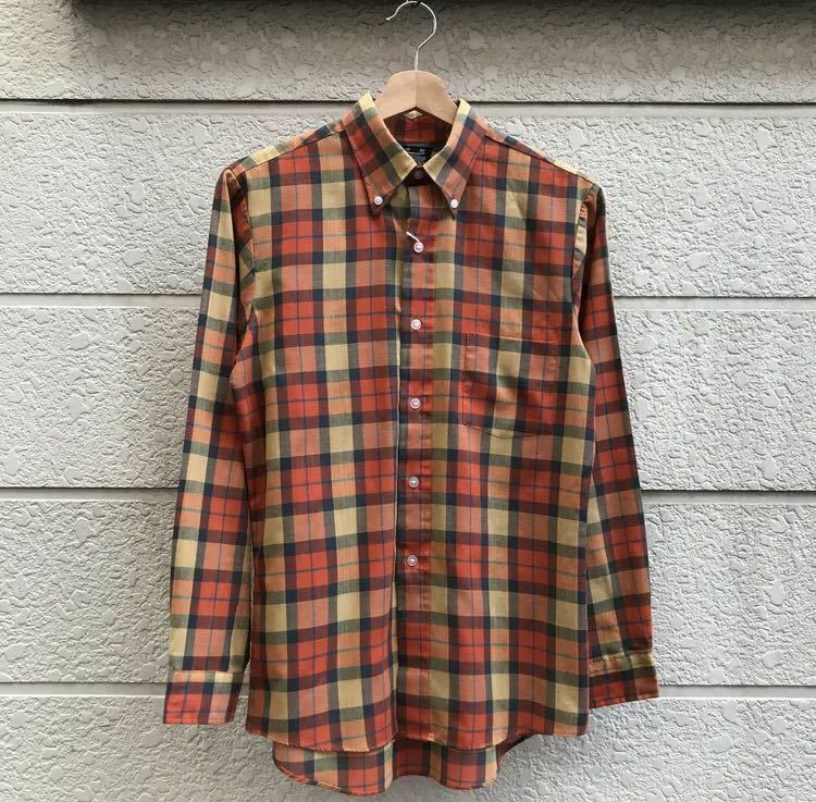 70s US古着 TOWNCRAFT チェックシャツ ボタンダウン 長袖 タウンクラフト JC PENNEY PREP vintage ヴィンテージ 70年代 アメリカ古着