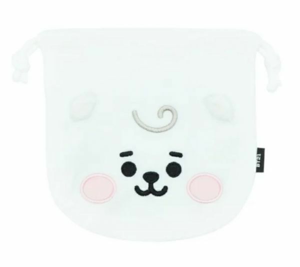 BT21 公式　RJ フェイスタイプポーチ　韓国　K-POP☆BTS 防弾少年団　JIN ジン　巾着袋　FACE POUCH