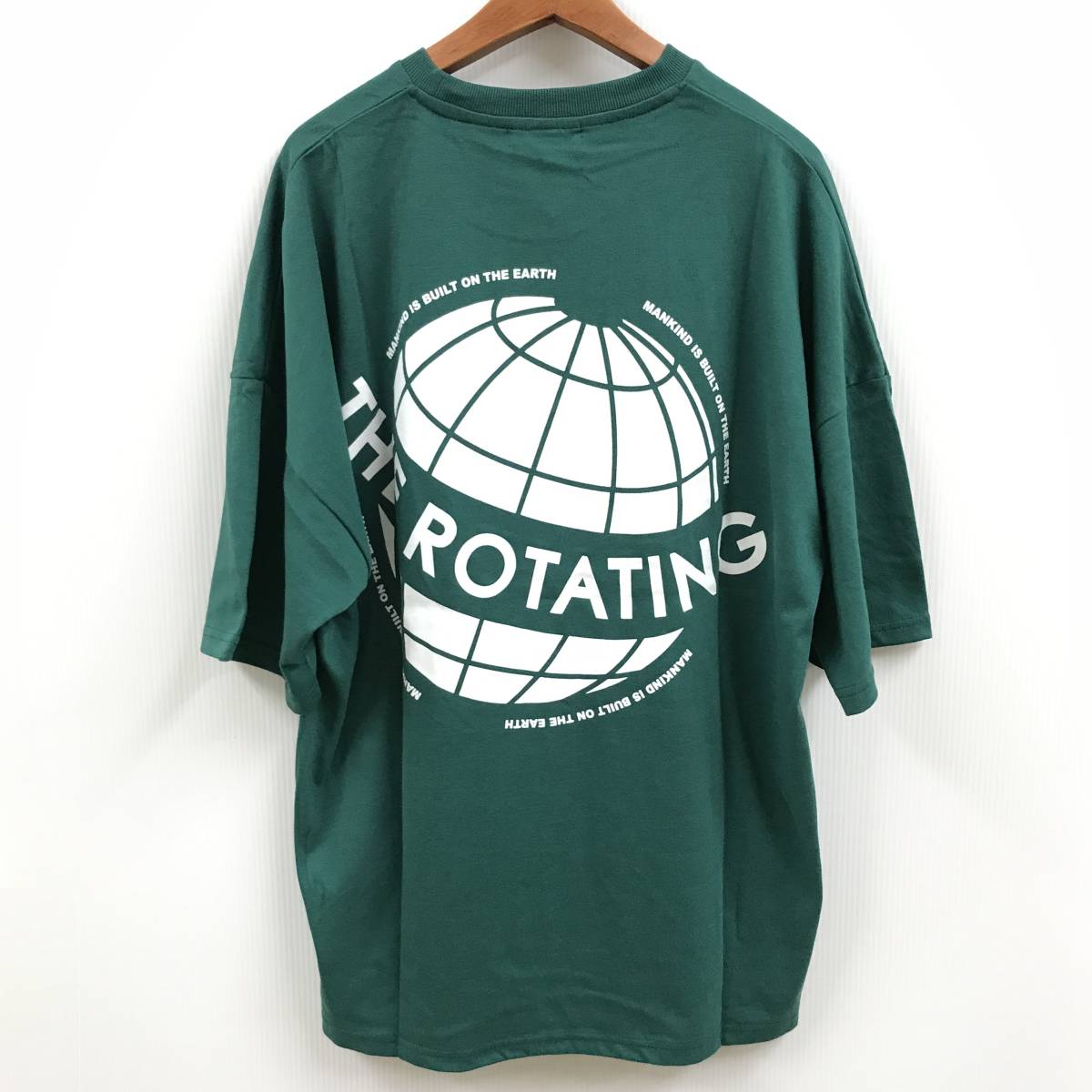 /M/ in the attic homme グリーン ロゴ 半袖 Tシャツ ドロップショルダー インジアティック メンズ レディース トップス カジュアル
