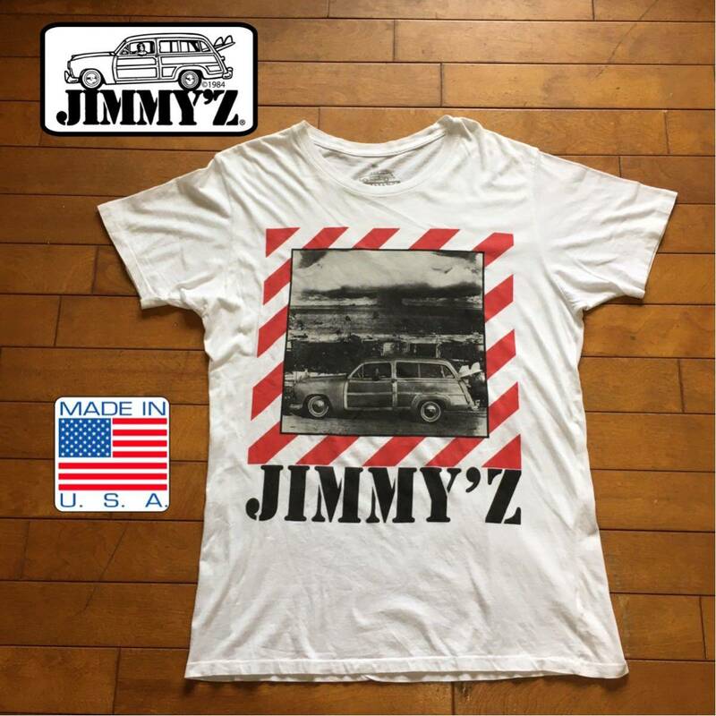 ★【 JIMMY'Z 】★ Made in USA オールドサーフプリントTシャツ★サイズM★ i-516