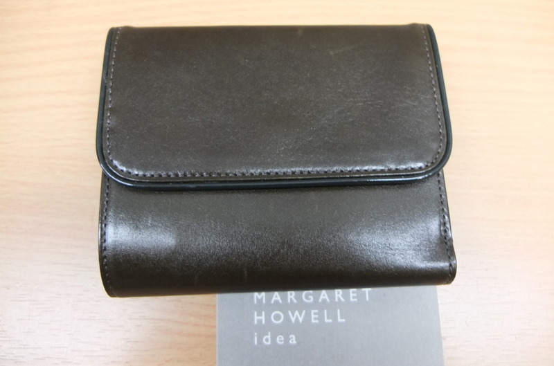 ２つ折財布　ウォレット　牛革　濃グリーン系カーキ　英国MARGARET　HOWELL　ｉｄｅａ★未使用格安！