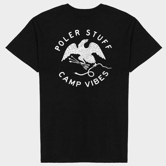 POLeR ポーラー 半袖Tシャツ カットソー CAMP VIBES BRAND BRAND TEE ブラック Sサイズ(USサイズ) キャンプ アウトドア 新品