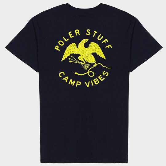 POLeR ポーラー 半袖Tシャツ カットソー CAMP VIBES BRAND BRAND TEE ネイビー Mサイズ(USサイズ) キャンプ アウトドア 新品