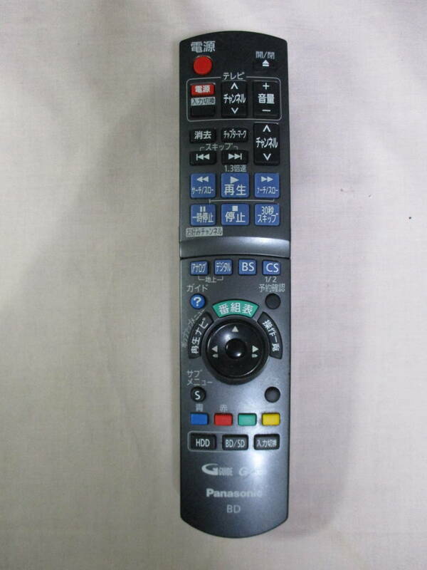 鶯】　パナソニック　Panasonic　BDリモコン　N2QAYB000188 中古美品