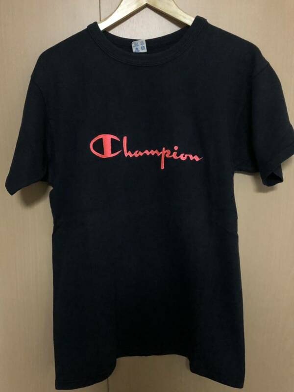 USA製　champion チャンピオン　70s 80s 90s ヴィンテージ　Tシャツ　L 黒 半袖シャツ 刺繍