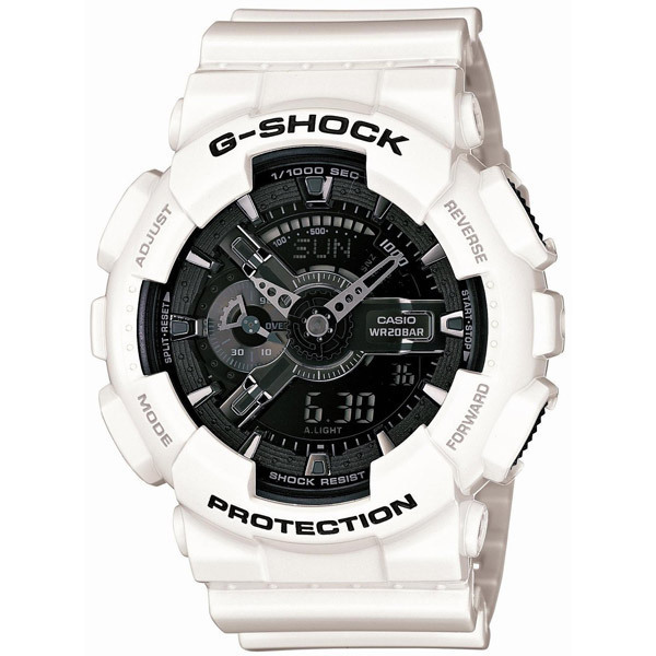 CASIO カシオ 腕時計 G-SHOCK GA-110GW-7AJF メンズ　ホワイト　ブラック　アナログ×デジタル