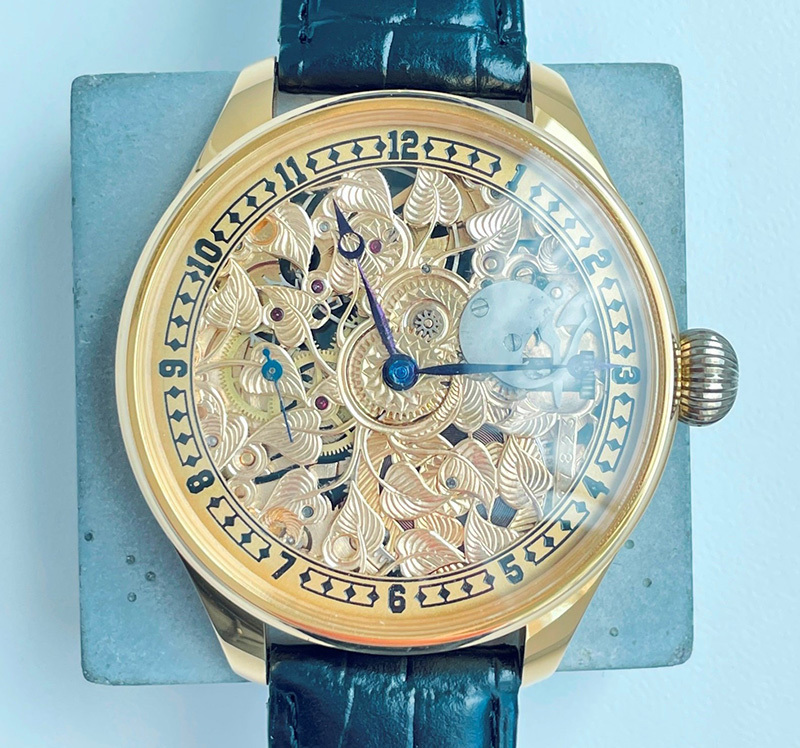 1940年代 ロレックス懐中時計ムーブメント使用 カスタム時計 ハートリーフ文字盤 腕時計 価格交渉OK