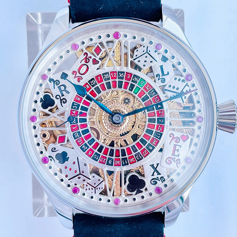 1930年代 ロレックス懐中時計ムーブメント使用 カスタム時計 カジノ文字盤 腕時計 価格交渉OK