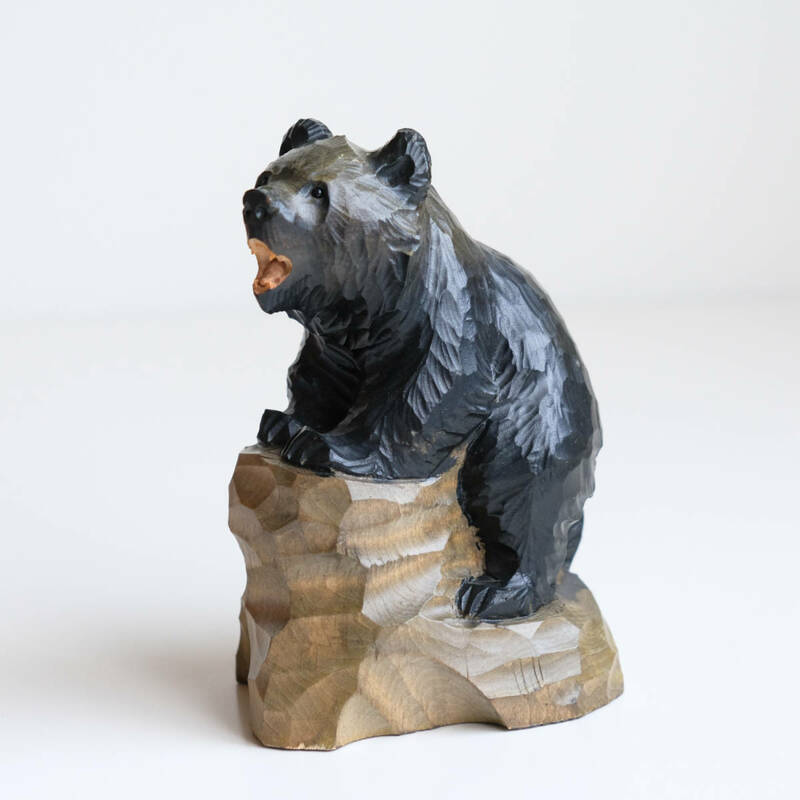 木彫の熊北海道 民芸品 木彫り熊 木製彫刻 飾り オブジェ 置物 民藝 