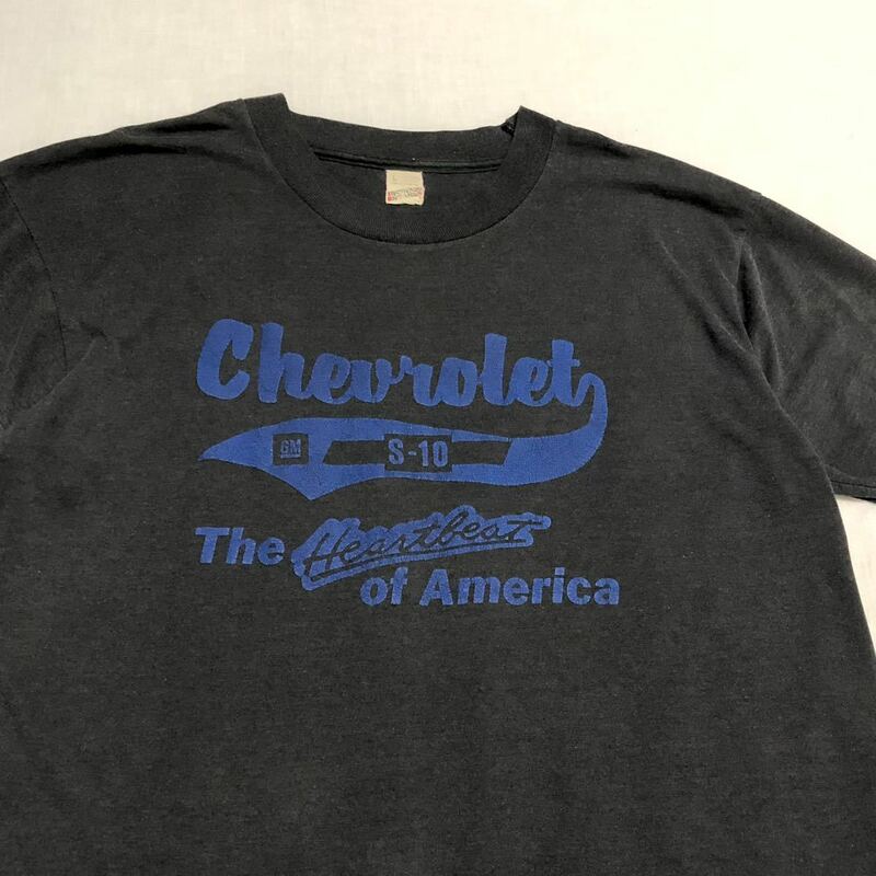 USA製 80s CHEVROLET シボレー ヴィンテージ tシャツ L 黒 CHEVY コルベット 90s ビンテージ アメ車 GM FORD Tシャツ