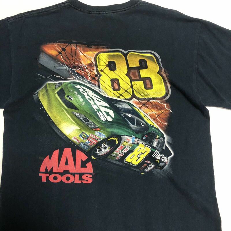 90s 00s MAC TOOLS マックツールズ レーシング カー Tシャツ ヴィンテージ M 黒 ビンテージ USA製 US古着 NASCAR アメリカ INDY 90年代