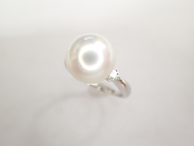 美品 田崎真珠 タサキ Pt900 パール約10.3mm ダイヤ リング 指輪