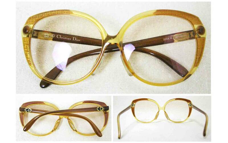 ■Christian Dior【クリスチャンディオール】茶系 スクエア フレーム サングラス 眼鏡