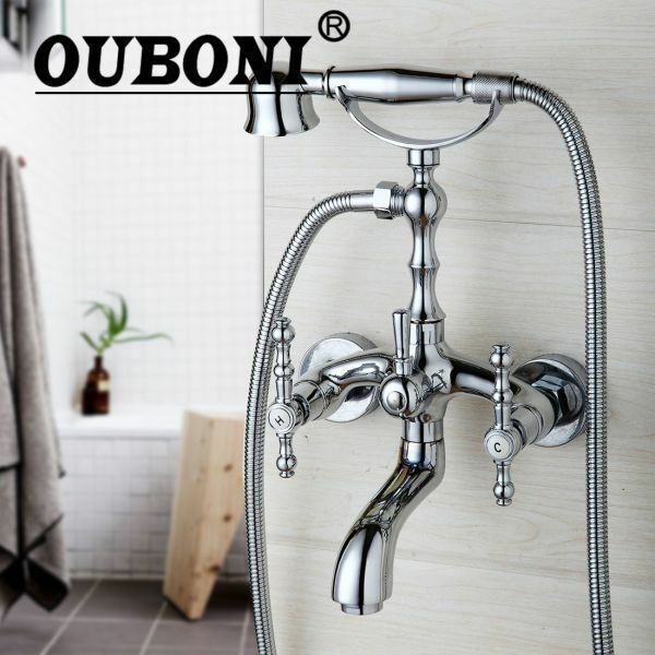 OUBONIシャワーセット バスルームのシンクの蛇口風呂蛇口タップ付きハンドシャワー