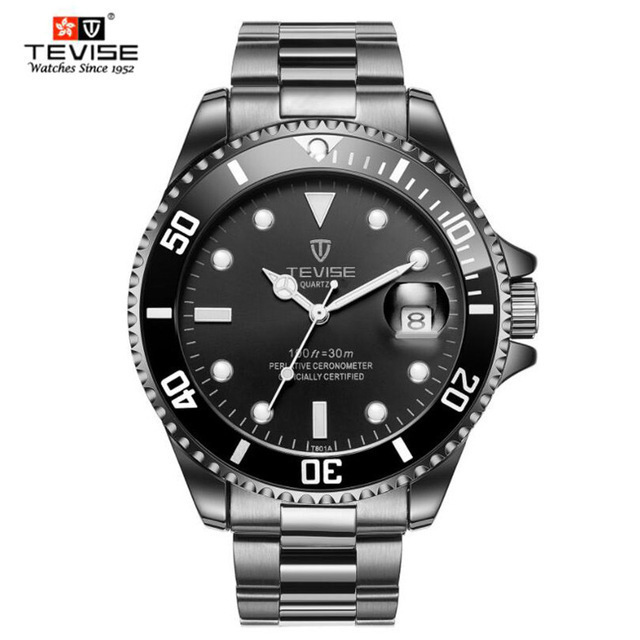 TEVISE ダイバーウォッチ 海外ブランド ブラック 腕時計 自動巻き メンズ 人気モデル