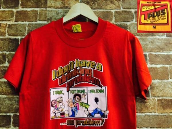 ★表記M/USA製！1980'sヴィンテージキャラクター&メッセージプリントTシャツ.古着.Vintage.アメリカ製.アメカジ.f&e.70'sヒッピースタイル