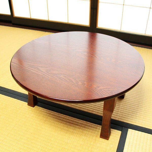 卓袱台 60cm 折りたたみ 木製 漆器 漆塗り ちゃぶ台 丸テーブル 座卓 折り畳み
