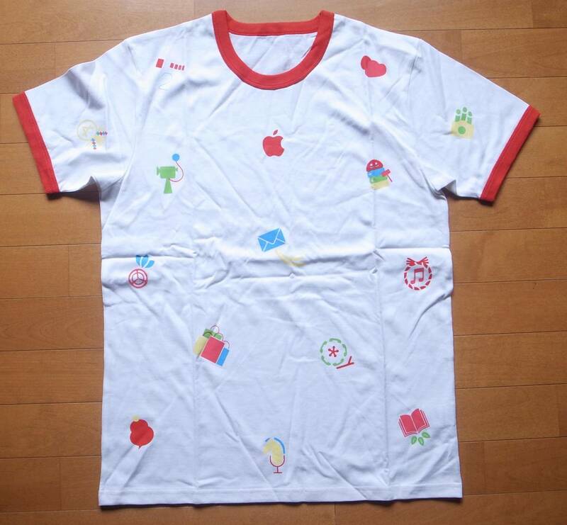 新品 Apple Store 2014 Tシャツ 白×赤 ワンサイズ　企業物 ラッキーバッグ 非売品