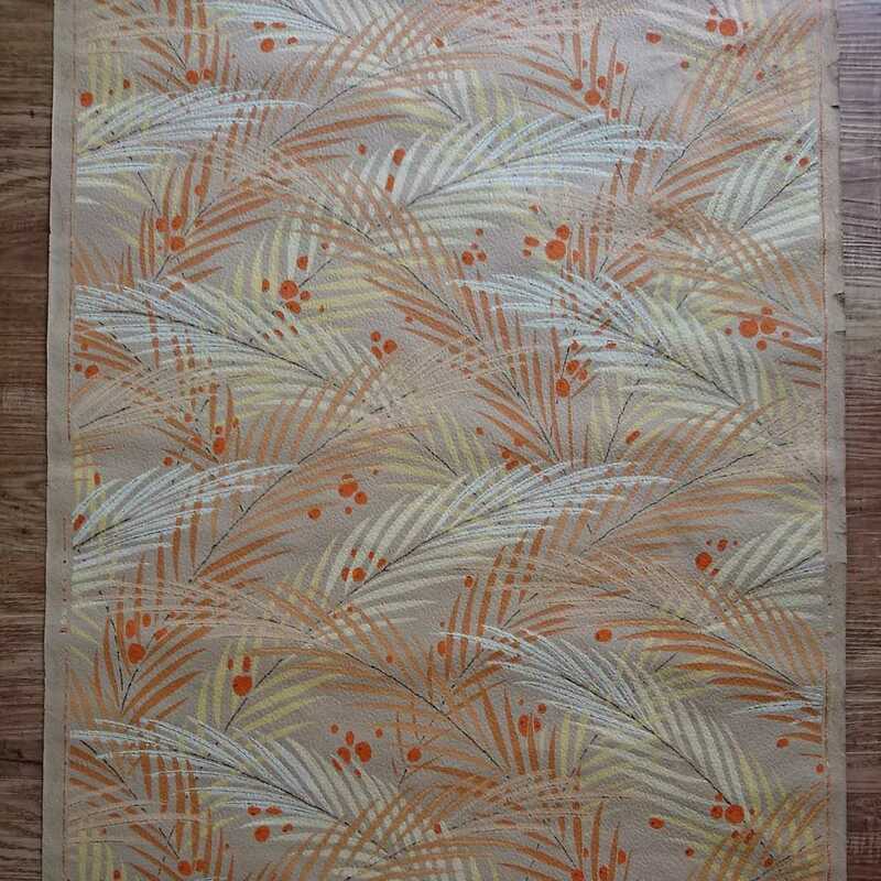 フランスアンティーク 壁紙 325㎝×50㎝ ウォールペーパー 草花模様 エンボス加工 カルトナージュ