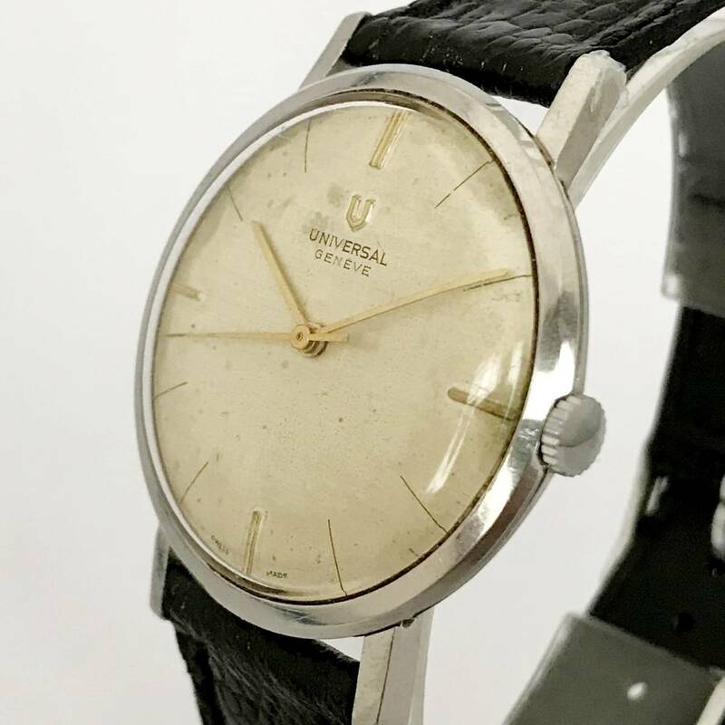 【伝統的スイス】Universal geneve　ユニバーサルジュネーブ　紳士用腕時計　手巻き機械式　Cal.1105　ヴィンテージ　1960年代