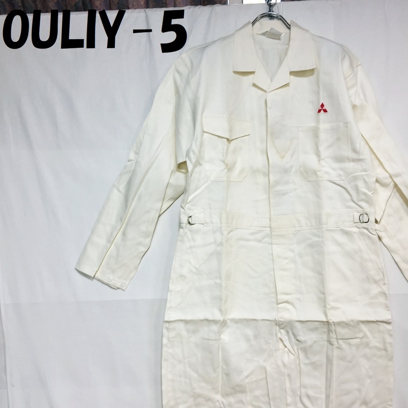 【人気】OULIY-5 ヤマタカ つなぎ 作業着 オーバーオール 綿100％ ホワイト サイズ3L/S4778