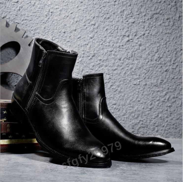 I844☆新品人気** 秋　メンズ トレンド マーチン風ブーツ ショート ブーツ 黒 サイズ 24～27.5cmサイズ