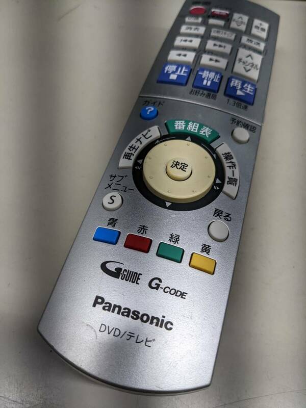 【F-48-4】ジャンク Panasonic DVD/テレビ リモコン EUR7658Y20 「DMR-XW50/DMR-XW30/DMR-EX550/他」