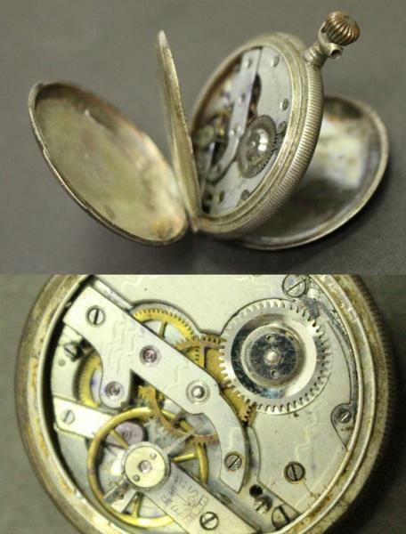 銀製ケースの懐中時計　レターパックプラス可 0711M17r※