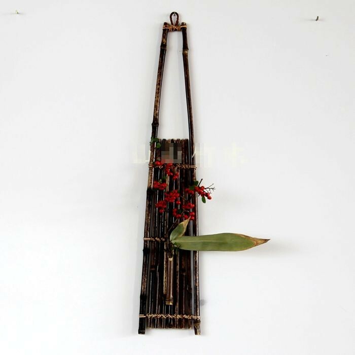 花器 一輪挿し 竹垣付き 天然 竹のふし 和モダン 壁掛け用