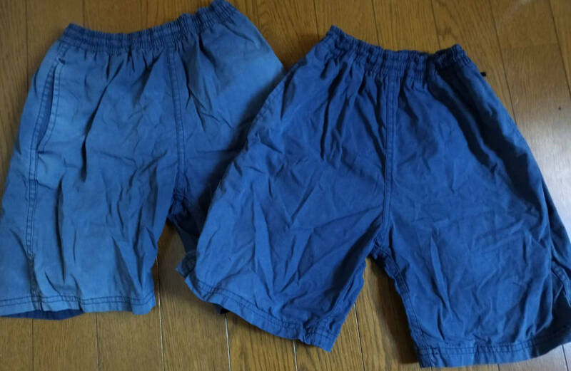 □130サイズ 男子　水着　海水パンツ(紺) 2枚 ホームクリーニング済 送料185円 USED