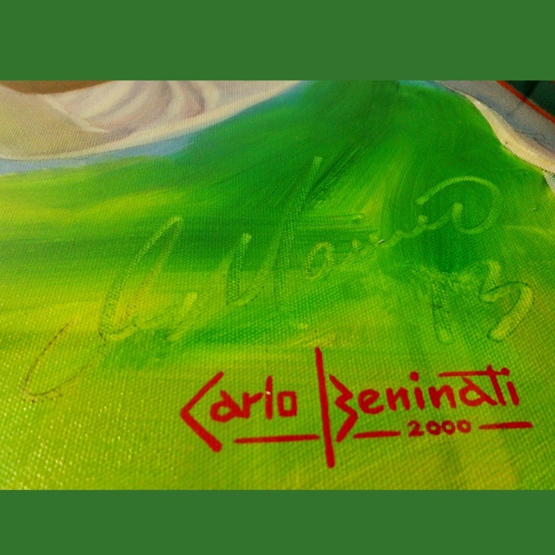 ■新品（未使用）【額入り Auto 油絵】Dan Marino ／ ダン・マリーノ NFL 油絵 ／ 直筆サイン入り Autographed Painting