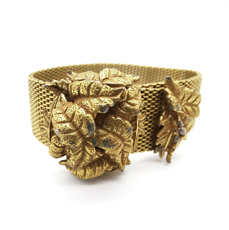 ★「Castle cliff」50s USA vintage leaf bracelet