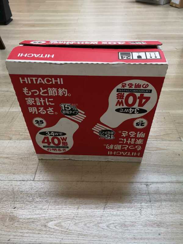 電球 未使用 HITACHI 40W ワットマイザ－ 15% 節電タイプ 25個