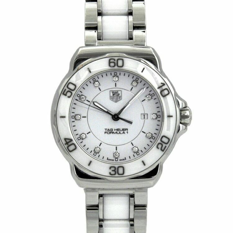 タグホイヤー 腕時計 フォーミュラ １ ホワイト シルバー WAH1315 BA0868 美品 SS セラミック 中古