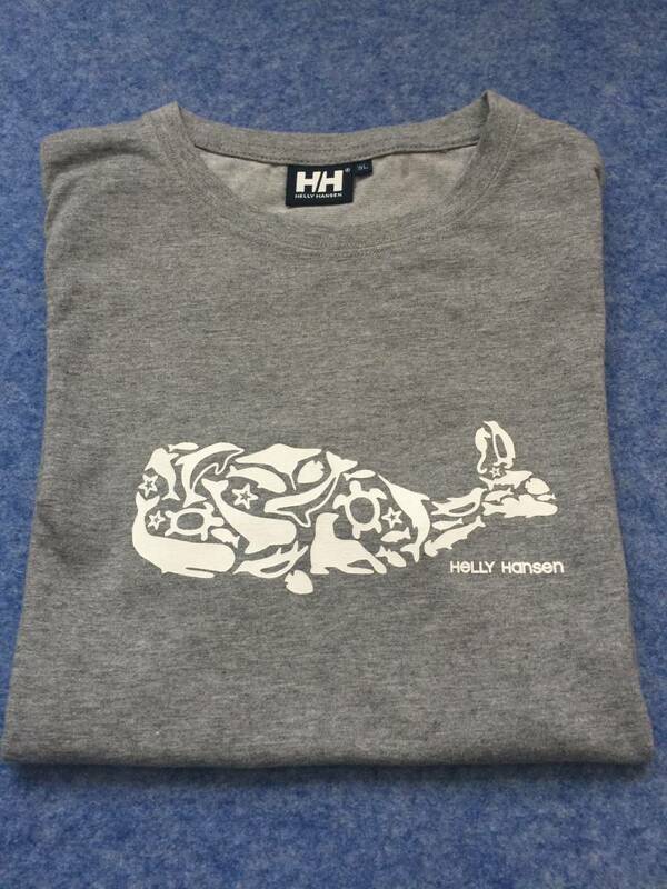 【Ｔシャツ】へリーハンセン　HERRY HANSEN　半袖　抗菌防臭 Polygiene　ポリジン加工　クジラ　グレー　未使用　