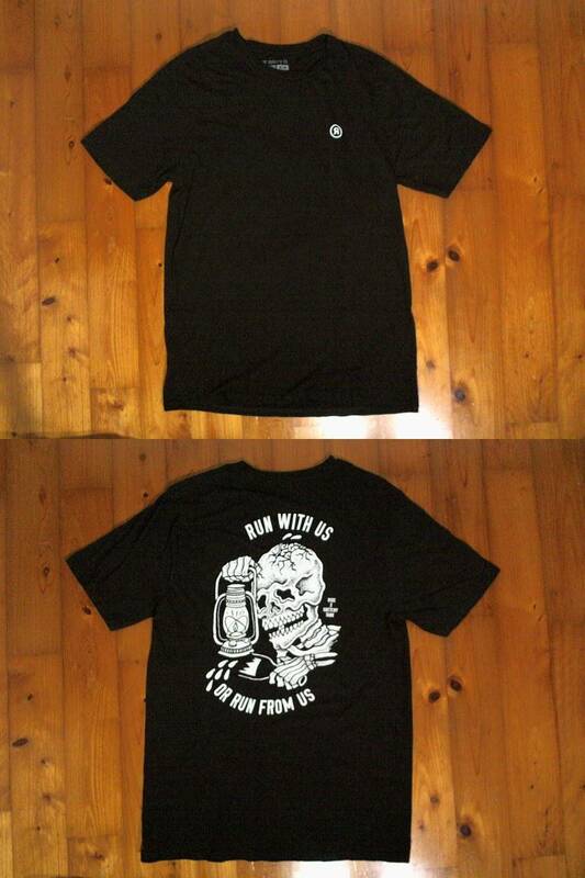 ★RIDE SUPPLY ＆CO.★スカルプリント 半袖Tシャツ　コットンTシャツ　M/M 黒 ブラック