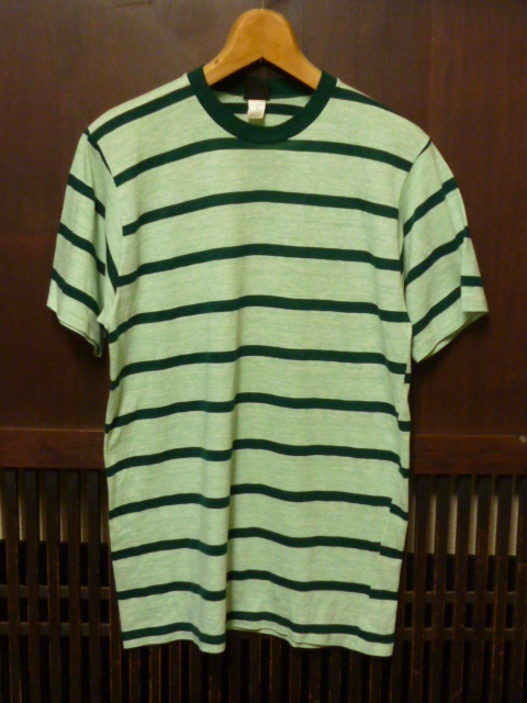 USA古着　70s 80s ボーダー Tシャツ Toppings 緑 グリーン XL 半袖　 