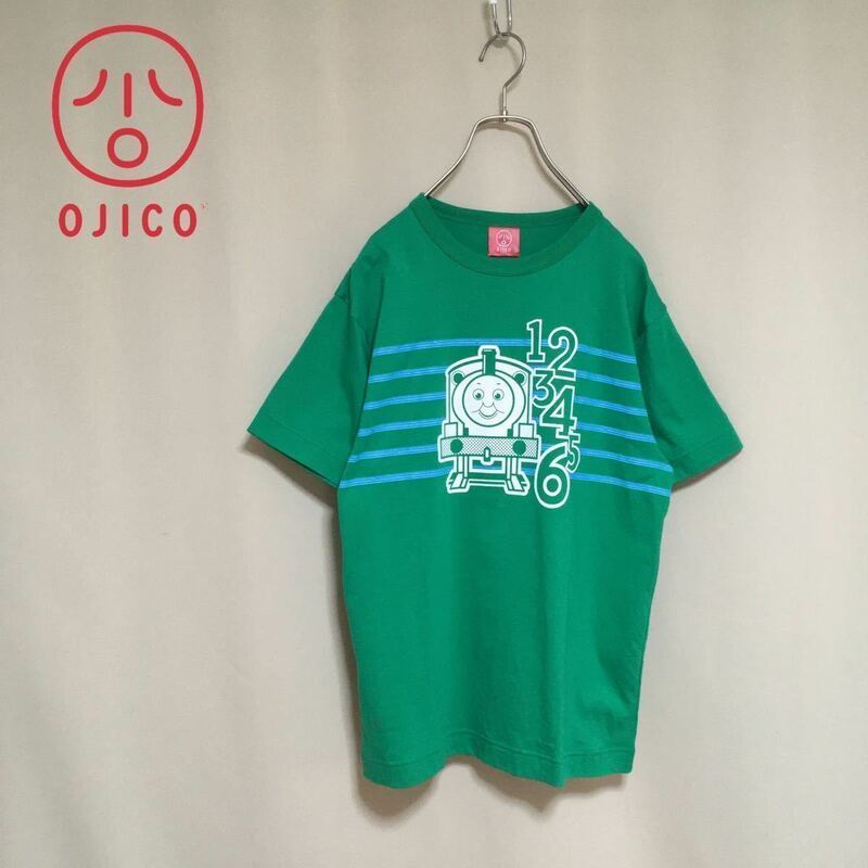 【新品タグ付き】OJICO オジコ きかんしゃトーマス×プラレール コラボ 半袖Tシャツ Lサイズ メンズ レディース グリーン 日本製