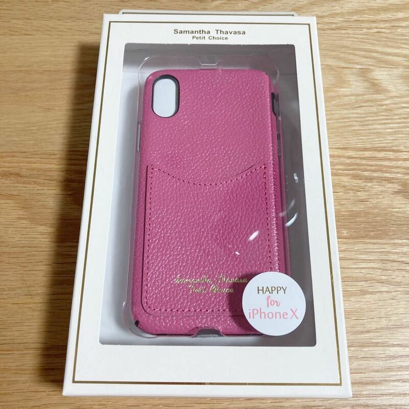 ￥8800即決新品 サマンサタバサプチチョイス 本革レザーiPhoneケース ピンク iPhoneX iPhoneXS 牛革 携帯ケース カバー Samantha Thavasa