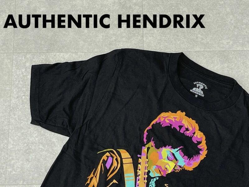 ☆送料無料☆ AUTHENTIC HENDRIX USA直輸入 古着 JIMI HENDRIX ジミ・ヘンドリックス Tシャツ メンズ S ブラック トップス 中古 即決