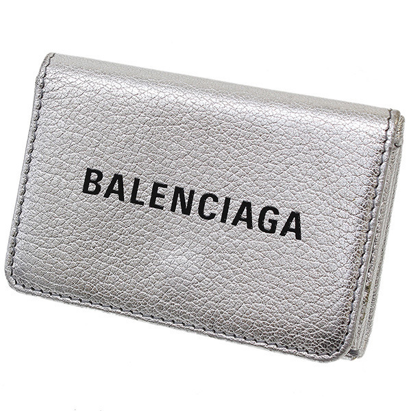 (バレンシアガ)BALENCIAGA エブリデイ デザイン ミニウォレット シルバー D7952