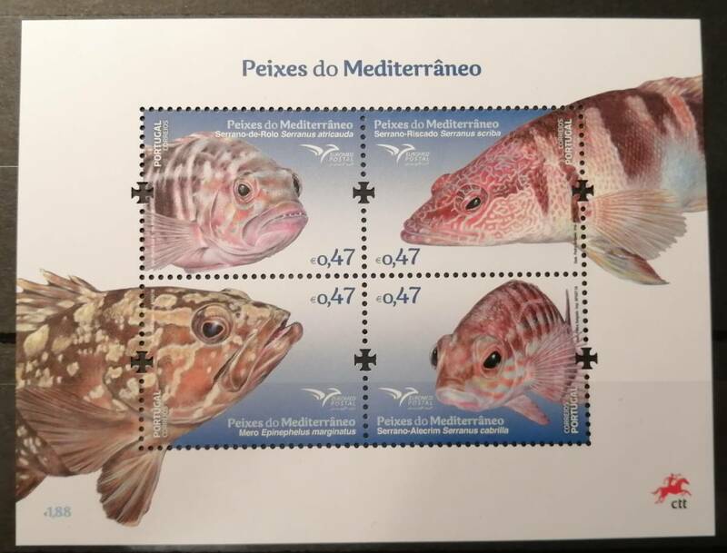 ポルトガル 魚(4種小型シート) MNH